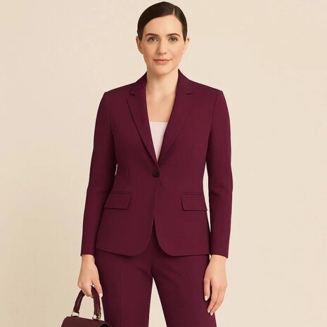 suit bordeaux stretch gabardine stof kickenstoffen