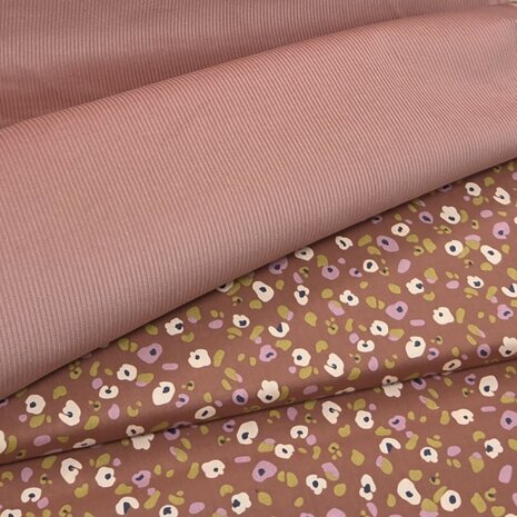 corduroy terracotta licht met fijne poplin katoen stof  - kickenstoffen
