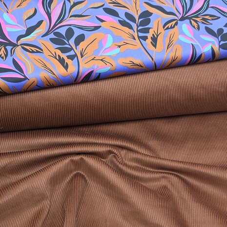corduroy cognac met nerida hansen viscose - kickenstoffen