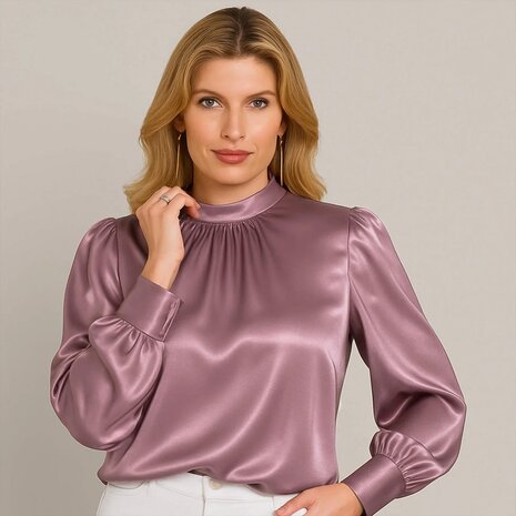 Stretch-Satin-Fabric-Old-Pink-damesblouse