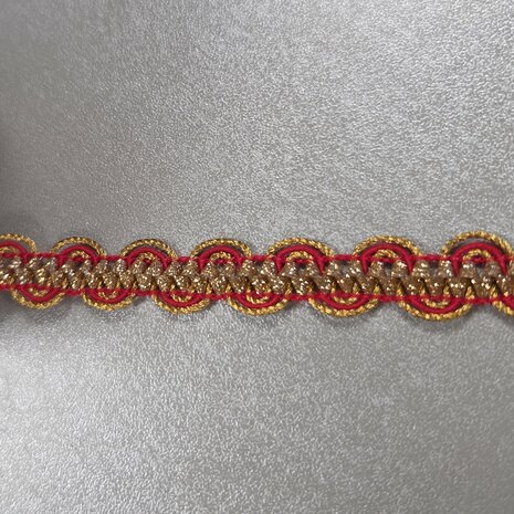 galonband goud rood - KickenStoffen