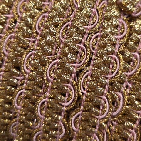 galonband goud roze - KickenStoffen