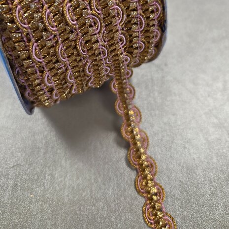 galonband goud roze - KickenStoffen