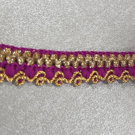 galonband goud paars - KickenStoffen