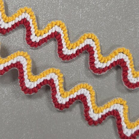 oeteldonk zigzag band wit rood geel KicKenStoffen