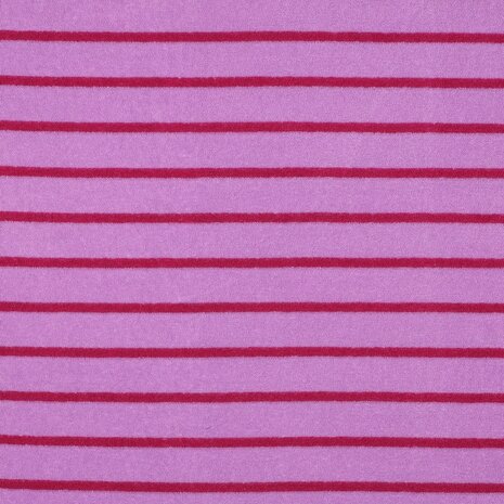 badstof tricot met strepen uit Poppy 26 Playsuit Maren en Polo Jules - kickenstoffen violet