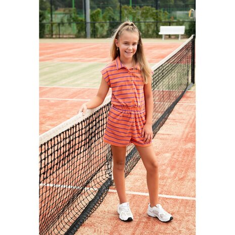 badstof tricot met strepen uit Poppy 26 Playsuit Maren - kickenstoffen oranje