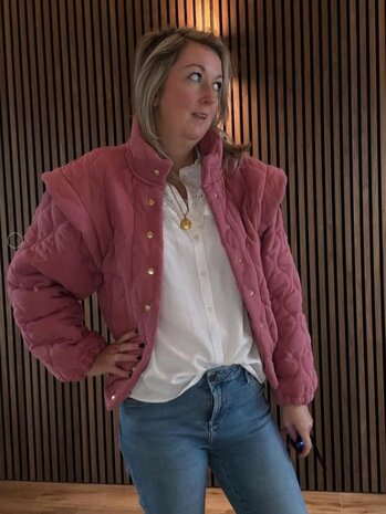 gevoerde hydrofiel korte jas gemaakt door sewing.sjan - stof kickenstoffen