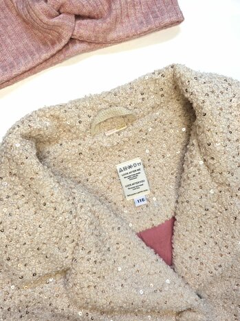 teddy jas pailletten - binnenkant gevoerde hydrofiel - patroon lea jas - door mbym.sewing