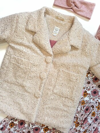 teddy jas pailletten - binnenkant gevoerde hydrofiel - patroon lea jas - door mbym.sewing