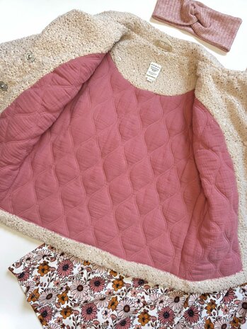 teddy jas pailletten - binnenkant gevoerde hydrofiel - patroon lea jas - door mbym.sewing