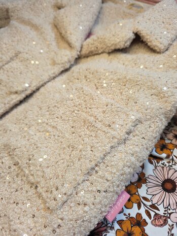 teddy jas pailletten - binnenkant gevoerde hydrofiel - patroon lea jas - door mbym.sewing