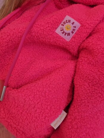 fleece jasjes (junna add on met zakken) neon teddyfleece kickenstoffen - door mbym.sewing