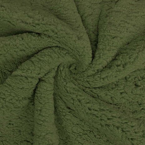 fluffie teddy - KicKenStoffen - groen army