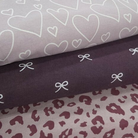 mauve (plum) Strikjes flanel *S