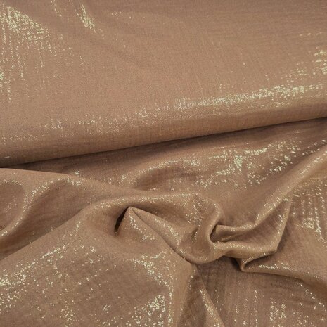 glitter hydrofiel lichtbruin cognac van KicKenStoffen