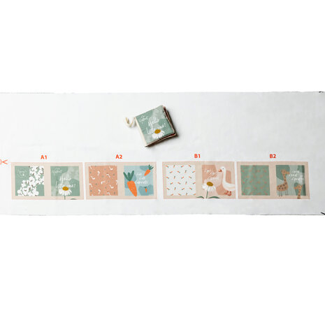 schattig activiteiten- of knisperboekje kickenstoffen paneelstof K64010-001