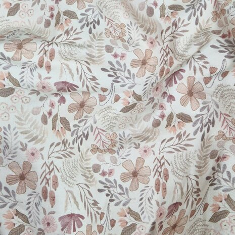 Bosplanten tricot KicKenStoffen - BEEBSstofjes