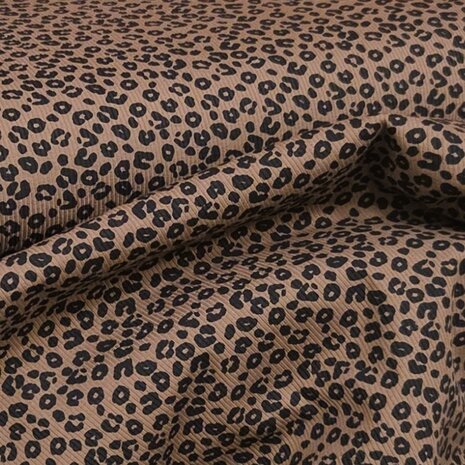 BEEBS panter print babyrib tricot SOFT  KicKenStoffen
