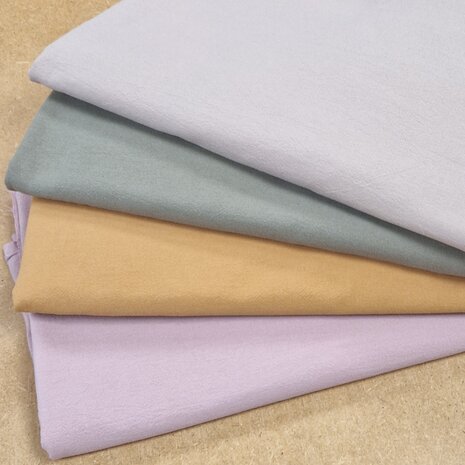 beebs gewassen katoen beige groen camel roze - kickenstoffen