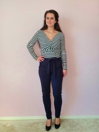 voorbeeld marine - ribtricot breed en punta milano tricot top en broek gemaakt door mbym.sewing