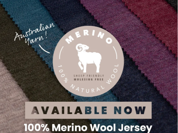 blauw (donker) 100% Merino wol tricotstof (op=op)