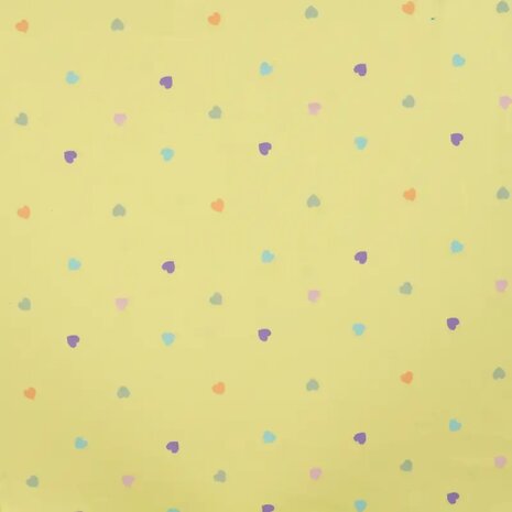 geel met fel gekleurde hartjes tricot - qjutiekids