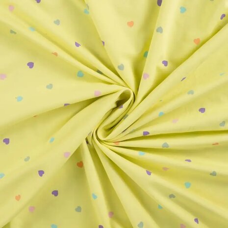 geel met fel gekleurde hartjes tricot - qjutiekids