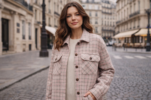 beige roze kleine ruiten flanel natural beige roze camel bruin   van KicKenStoffen