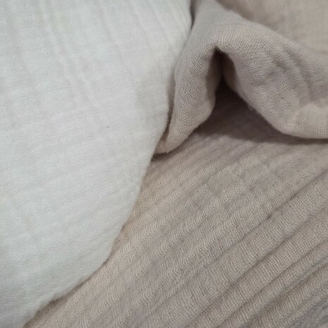 dikke hydrofiel 6-laags off white &amp; beige natural