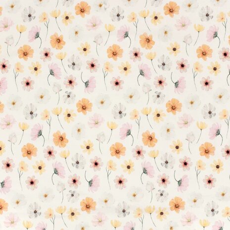 biologische tricot pastelbloemen van KicKenStoffen -Jursie
