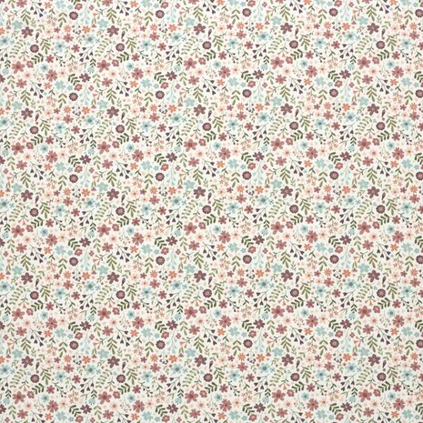katoenen tricot veld bloemen - Jursie