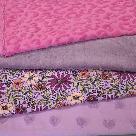 lila plum nude koraal groen Bloemen Takjes tricot (op=op)