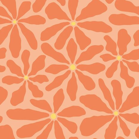 hydrofiele katoen met zalm bloemen - modestoffen