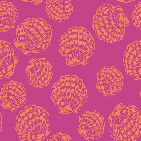 Hydrofiel stof met schelpen in felle kleuren