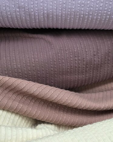 Baby Rib Jacquard natural - mauve 2x - lila