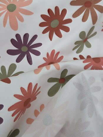 french terry bloem licht geruwde binnenkant