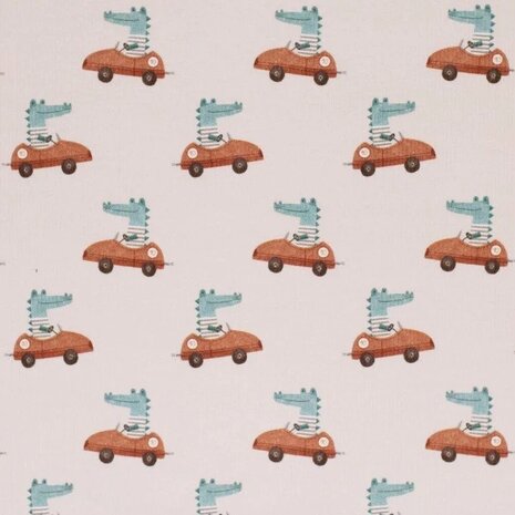 Rib-Jersey-Fabric-Crocodile-In-Car-BEEBSstofjes