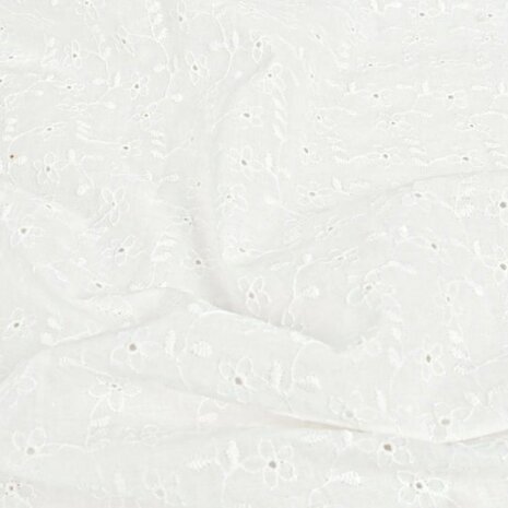 broderie bloem met schulprand gewoon wit 5998-50