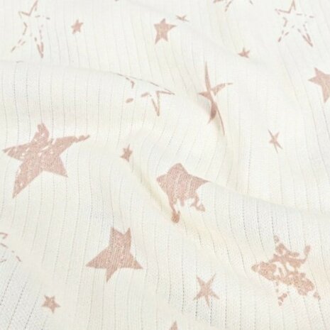 baby rib stars beige - kickenstoffen