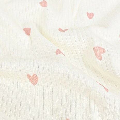 baby rib hartjes roze - kickenstoffen