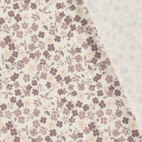 katoenen tricot veldbloemetjes mauve roze - Jursie
