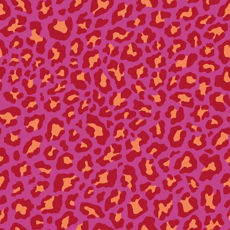 Hydrofiel stof met panter print in felle kleuren