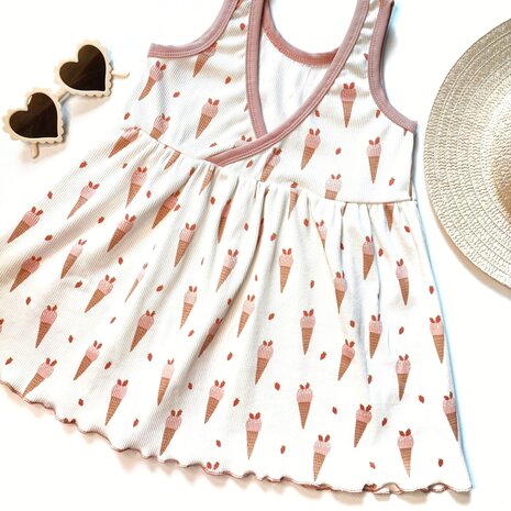 andere ijsjes ribtricot BEEBS ijsjes ribtricot soft van KicKenStoffen jurkje gemaakt door mbym.sewing 