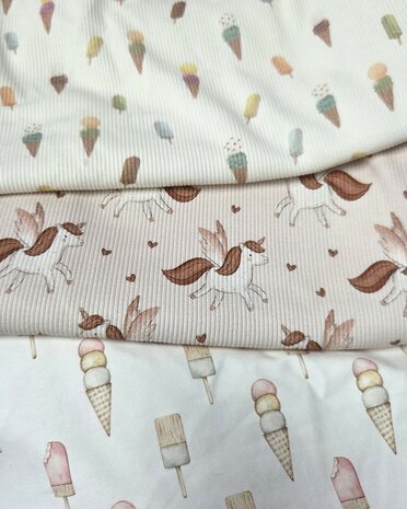 ribtricot soft met digitale kinder prints - Beebsstofjes