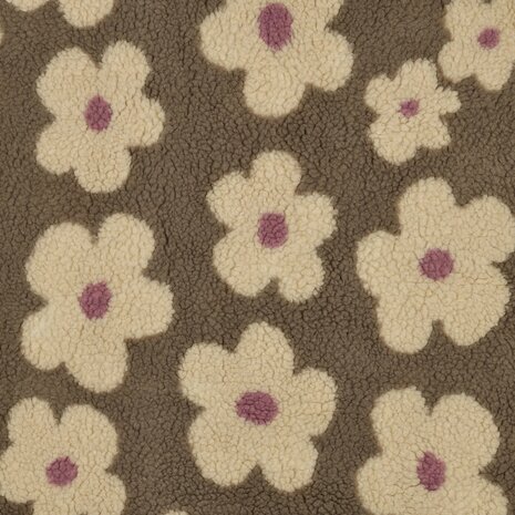 beige bloemen Poppy fabrics 03716. - KicKenStoffen1