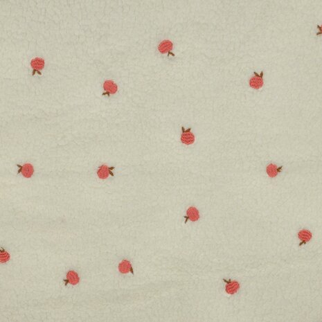 wit (natural) blush roze geborduurde Perzikjes broderie teddy borg (op=op)