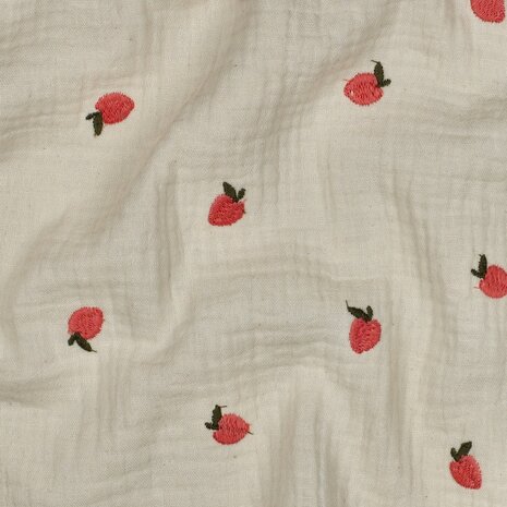 hydrofiel stof met perzikjes Poppy 04534 - kickenstoffen