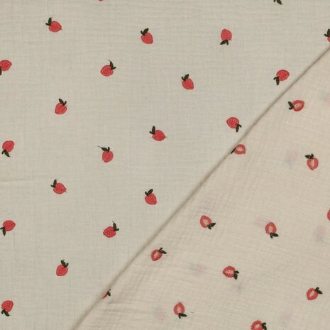 hydrofiel stof met perzikjes Poppy 04534 - kickenstoffen