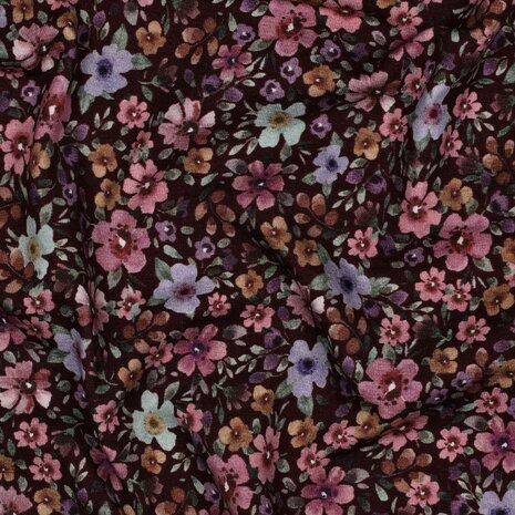 cotton jersey burgundy digital flowers poppy 07095.021